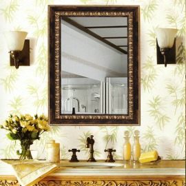 欧式复古浴室镜厂家直销 批发定制洗手间卫浴镜框挂镜 仿古镜子