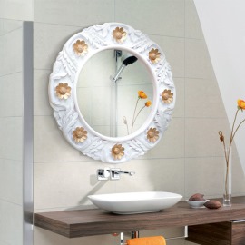 厂家直销 欧式卫浴镜子 浴室镜壁挂镜 卫生间镜圆形 装饰镜 KT028