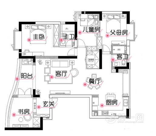 深圳装修公司分享豪装案例：160平米美式风格装修设计