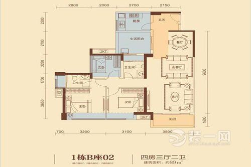 深圳装饰公司分享深圳山海名苑89平米四居室设计